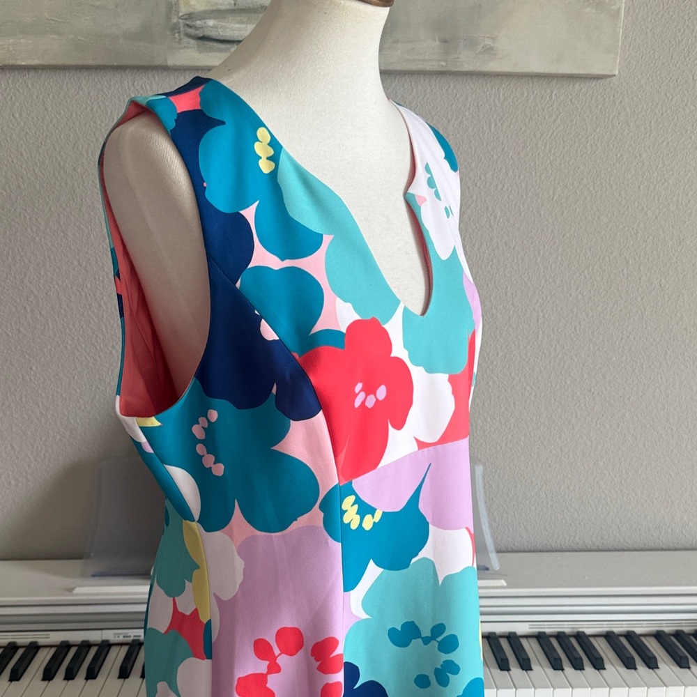 Trina Turk Lined Vibrant Bold Print Floral Dress - Multicolor Sz 14 - Picture 4 of 15